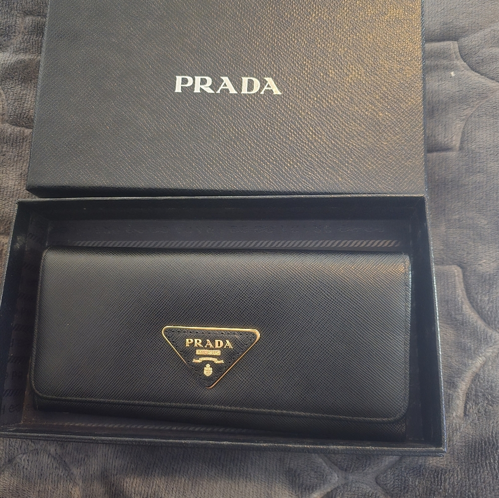 Prada Black Saffiano Leather Clutch